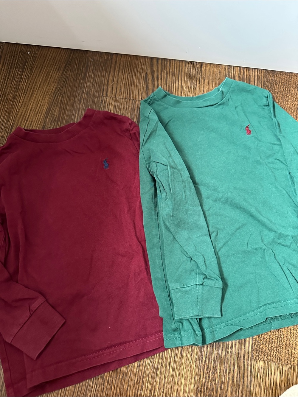 Ralph Lauren Kids Long-Sleeve Tees in Maroon & Teal